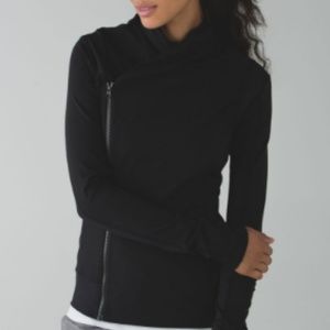 Lululemon Bhakti Yoga Jacket Zip Front Moto Black